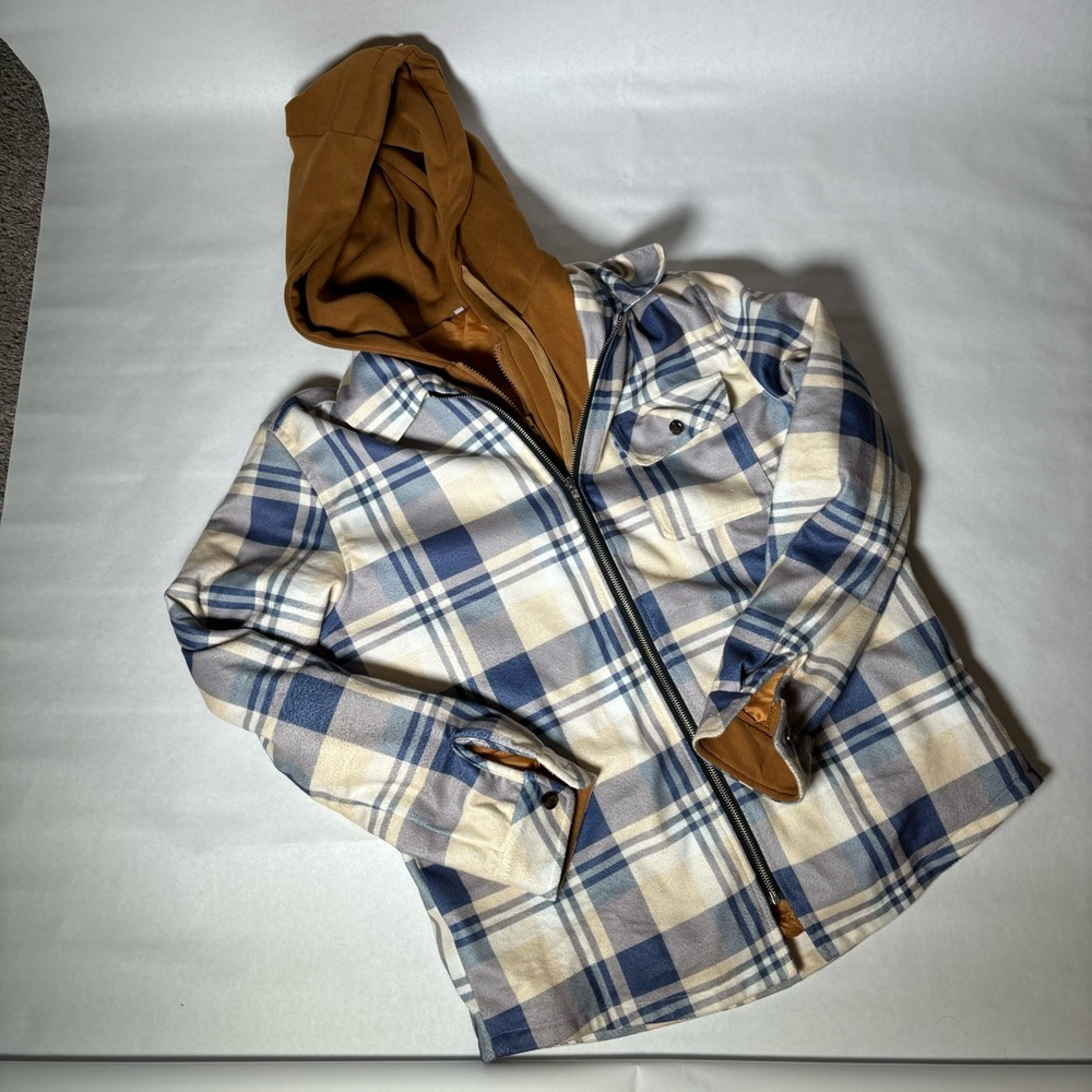 Plaid Hooded Flannel Jacket